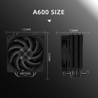 FEZCOOL A600 Desktop CPU Air Cooler 6 Heat Pipes Fluid Bearing Intelligent Temperature Control Quiet Fan Compatible All