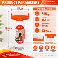 Kit de peinture murale à rouleau, peinture à base d'eau pour réparation de murs intérieurs, ensemble de peinture avec rouleau et brosse pour la décoration de la maison