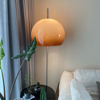 Lampe sur pied LED moderne en fer forgé, design champignon, avec abat-jour en verre dégradé, pour la maison, le bureau, la chambre et le salon