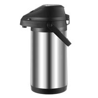 Distributeur d'eau et de café thermique à double paroi en acier inoxydable avec pompe à levier et isolation sous vide