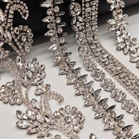 Chaîne de strass thermocollante en cristal œil de cheval argenté pour accessoires de robe de mariée - Vente en gros