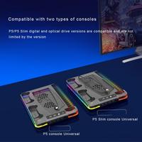 Station de charge double pour manettes PS5 et PS5 Slim, support LED RGB avec refroidissement, haute visibilité pour accessoires de jeu PS5