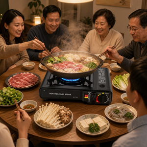 Réchaud à <span class=keywords><strong>gaz</strong></span> <span class=keywords><strong>butane</strong></span> portable à brûleur unique, cuisinière de <span class=keywords><strong>camping</strong></span>, barbecue d'extérieur pour pique-nique avec étui de transport - Product Image 6