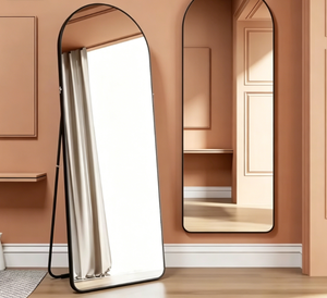 Heavenly <b>Mirror</b> Modern Arch Full Body Dressing <b>Mirror</b> Aluminum Frame Floor Standing <b>Vanity</b> <b>Mirror</b> USB <b>Light</b> Source Home Bedroom - Product Image 2