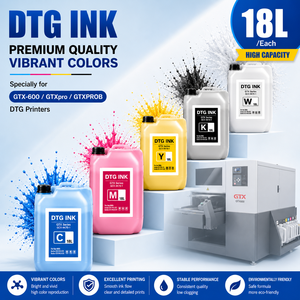 หมึกพิมพ์ DTG คุณภาพพรีเมียม 18 ลิตร สำหรับเครื่องพิมพ์ Brother GTX-600 GTXpro GTXPROB สีสันสดใส CMYK สีขาว ขายส่งจากโรงงาน - Product Image 1