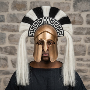 Casque Spartan en Bronze avec Crête en Crin de Cheval, Armure Artisanale Portative pour Cosplay, Affichage de Collection - Product Image 1