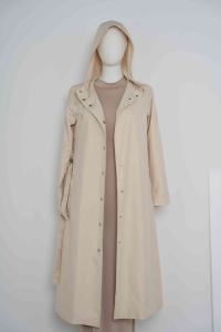 YXC014 Chic Muslim-Centric Beige <span class=keywords><strong>Long</strong></span> Top mit Kapuze und gemustertem Taillen gürtel Hand gefertigt Anti-Static Modest Matching Caramel Hijab - Product Image 3