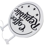 Boîtes lumineuses publicitaires LED circulaires double face en acrylique personnalisées 2026 pour les publicités commerciales des magasins populaires