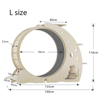 Tapis roulant pour chat de luxe personnalisable OEM/ODM en bois de bouleau/panneaux de fibres, structure d'escalade intérieure en bois avec deux bols pour l'exercice des animaux de compagnie