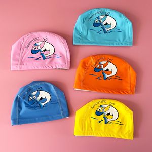 Gorro de natación para niños con revestimiento de PU, diseño de dibujos animados, cómodo, unisex, para natación y deportes acuáticos - Product Image 1