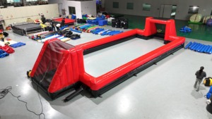 Terrain <span class=keywords><strong>de</strong></span> football gonflable géant noir et rouge <span class=keywords><strong>de</strong></span> 15x8m, <span class=keywords><strong>cage</strong></span> <span class=keywords><strong>de</strong></span> soccer Panna - Product Image 4