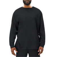T-shirt à manches longues en coton ample multicolore, col rond, basique pour le printemps et l'automne, impression personnalisée par transfert thermique ou sérigraphie