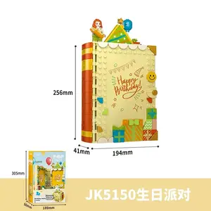 JAKI JK5150 355 pezzi festa di compleanno diario d'amore happy moment cornice per foto fai da te piccola particella assemblaggio blocco giocattoli