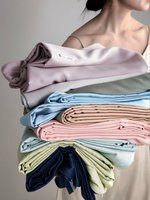 Microfibre douce moderne pour ensemble de housse de couette, classe A, 60S Lenzing, écologique, lavable en machine, adapté aux peaux sensibles, naturel