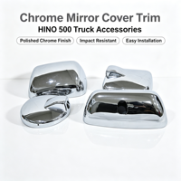 Coque de rétroviseur électroplaquée pour camion Hino 500.