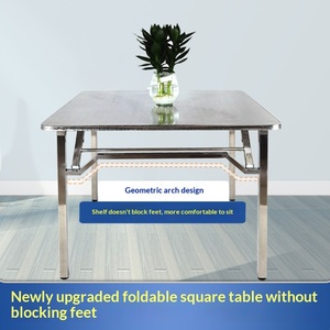 <span class=keywords><strong>Table</strong></span> <span class=keywords><strong>pliante</strong></span> en acier inoxydable au design contemporain, épaissie, carrée, <span class=keywords><strong>pour</strong></span> repas en plein air, camping, barbecue, <span class=keywords><strong>marché</strong></span> nocturne, Hunan - Product Image 2