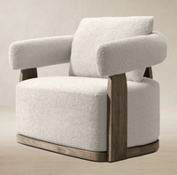 Fauteuil pivotant d'extérieur LUXORA moderne en teck Kavala, résistant aux intempéries, pour hôtel et jardin
