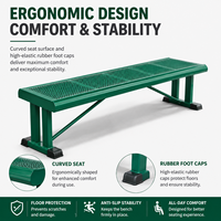 Banc sans dossier en alliage d'aluminium robuste 2000x500x420mm, revêtement poudré, résistant aux intempéries, pour terrains de sport (tennis, football)
