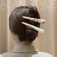 Épingle à cheveux en acétate pour femme, grande corne coréenne japonaise, pince à cheveux à bec de canard pour filles, épingle à cheveux de fête à un mot pour cheveux de tête arrière