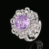 Style français haut de gamme Floral lumière luxe ensemble collier anneau boucle d'oreille robe de soirée Style élégant ensemble avec Zircon mariée bijoux