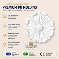 Rosace décorative en polyuréthane, ornement floral sculpté en PU, décoration murale et de plafond intérieure, matériau de décoration pour bâtiments