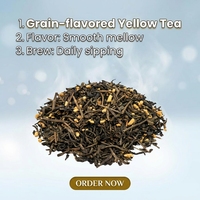 Thé Jaune Mélangé Saveur Céréale, Thé Chinois Rare en Vrac, Arôme Céréalier Torréfié, Goût Doux, Sachet de Thé Santé, Vente en Gros