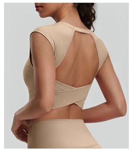 Nouveau soutien-gorge de sport respirant ajouré noué à fort maintien et décolleté en V profond 2026, <span class=keywords><strong>sous</strong></span>-vêtement de yoga détachable pour <span class=keywords><strong>femme</strong></span> - Product Image 3