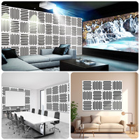 Panneau acoustique PET rainuré 3D de 29 mm, grain de bois, auto-adhésif, absorbant le son, pour la décoration de la maison, du studio et du bureau