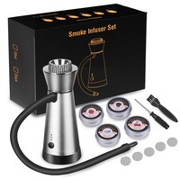 Kit fumeur à whisky électrique avec briquet intégré rechargeable, écologique, portable, 6 copeaux de bois, coffret cadeau, marque TX, design moderne en acier inoxydable