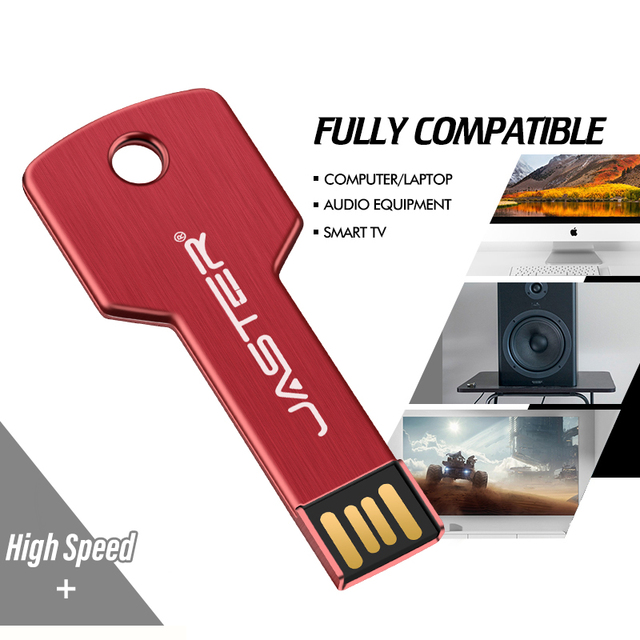 USB Stick Key Shaped Metal 2.0 Bulk 64GB 128GB 16GB 8GB 4GB Pendrive U Disk Thin FlashDrive with 4GB 8GB 16GB 64GB 128GB Storage