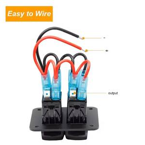 Panel sakelar laut otomotif 2 Gang 12V 20A kedap air - Product Image 3