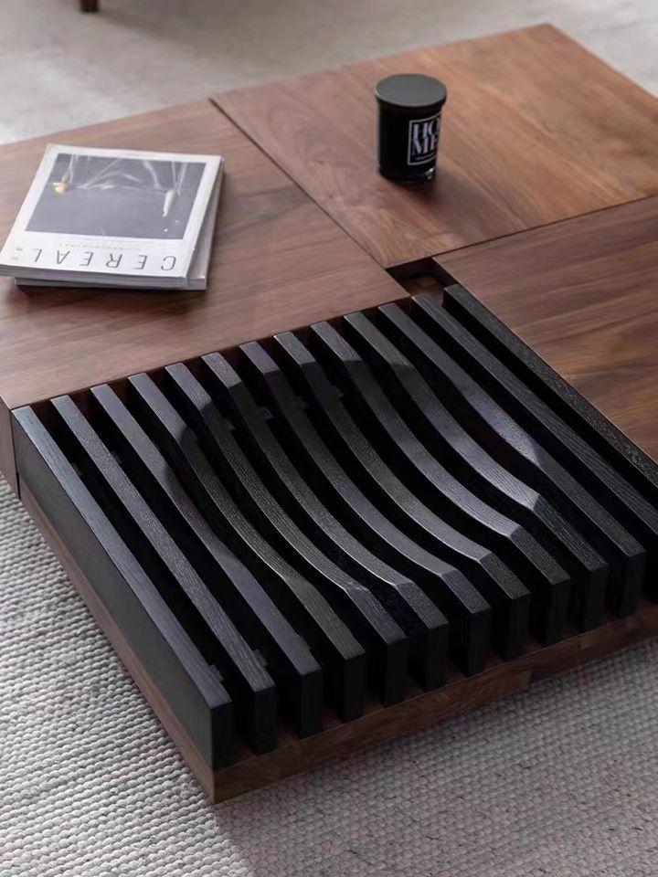 Wooden Coffee Table Luxury Modern Walnut Color Center Tables With ...