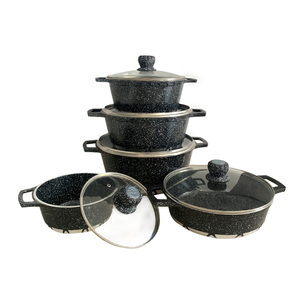 Juego de utensilios de cocina de cazuela antiadherente de alta calidad, sartenes y ollas de aluminio para uso en la cocina - Product Image 2