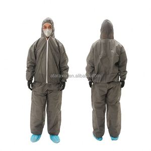 MP <b>Coverall</b> With Tape For Hospital <b>Pink</b> Disposable <b>Coverall</b> Waterproof Full Body Plastic Cleanroom - Product Image 5