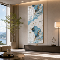 Panneau mural décoratif en PVC marbré 4*8 pieds, écologique, imperméable, résistant au feu, revêtement mural intérieur pour hôtel, stable aux UV