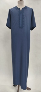 2025 Jubba marroquí para hombres árabe Thobe Kaftan hecho a mano con encaje delicado bordado seda Abaya elegante vestido bajo MOQ - Product Image 2