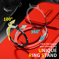 Coque pour Redmi 15C avec cache-caméra coulissant, support anneau, protection robuste antichoc pour Redmi 15, 14C, A7 Pro, A5
