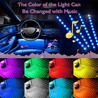 Luces Decorativas Interiores para Automóviles, Luz LED para Pies de Coche, Lámpara de Ambiente de 48 LED, Control Remoto/Voz/Aplicación