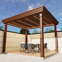 Pergolas et tonnelles motorisées en aluminium Lammeln Lammellendach, en bois pour l'extérieur, 6x4m, 6mx3m, taille personnalisée