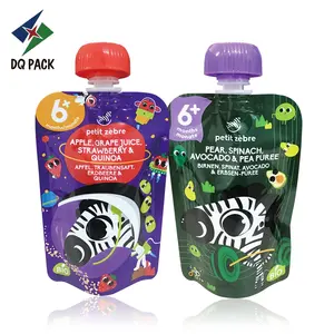 Flexible packaging doypack stand up pouch with spout for liquid baby food packing spout pouch