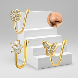 Xinfocus 2026 Trendy Design Clip on <strong>Nose</strong> Ring Butterfly Flower <strong>Nose</strong> <strong>Stud</strong> Rings <strong>Fake</strong> <strong>Nose</strong> Hoop Non <strong>Piercing</strong> Body Jewelry - Product Image 2