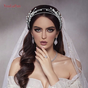 YouLaPan <span class=keywords><strong>HP605</strong></span> Elegante Diadema Plateada para Novia, Joyería para el Cabello de Boda, Diseño de Ramas Brillantes, Hermosos Accesorios para el Cabello de Mujer - Product Image 6