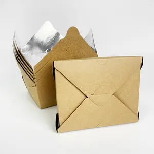 Caixa de alumínio para embalagem, folha de alumínio branca descartável para almoço dentro de caixas