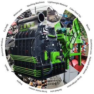 Triturador de sucata industrial para reciclagem de carros, triturador de metal de 1200 HP