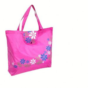 Bolsa de Compras Plegable Reutilizable Azul Lavable con Logotipo Personalizado Ulikeke, Bolsa de Poliéster Mediana con Bolsillo y Hebilla - Product Image 1