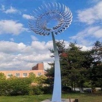 Sculpture moderne en métal inoxydable Moulin à vent magique personnalisé en métal Sculpture de vent cinétique rotative en acier inoxydable à vendre