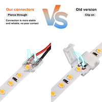 Connecteur de bande LED COB à 2, 3, 4 et 5 broches, connexion rapide sans soudure pour bande LED transparente et sans interstice de 5 mm, 8 mm, 10 mm et 12 mm