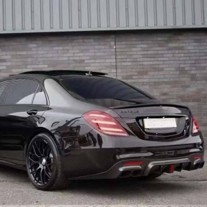 Diffuseur en fibre de carbone véritable style <span class=keywords><strong>B</strong></span> W222, <span class=keywords><strong>s</strong></span>éparateur de pare-chocs arrière style S63 avec éclairage pour Mercedes-Benz Classe <span class=keywords><strong>S</strong></span> W222 2015-2021 - Product Image 4