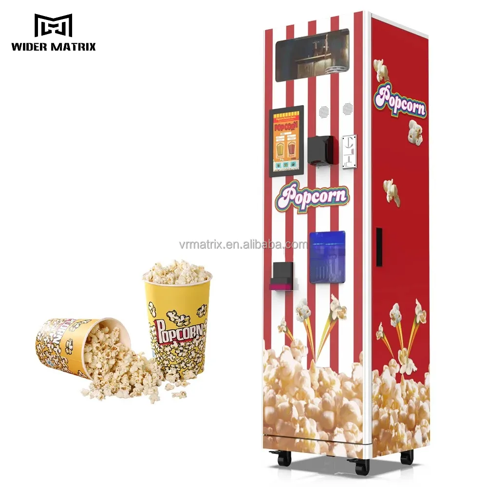 Máquina Expendedora de palomitas de maíz que funciona con monedas de comida rápida de nuevo diseño profesional automática con pago con tarjeta de Crédito 1 año de garantía