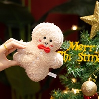 Ornement en peluche Bonhomme en pain d'épices de Noël, Décoration en peluche Biscuit à la crème chocolatée fraise, Cadeau de Noël pour la décoration de Noël